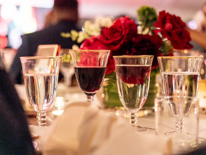 Table centrepiece at the gala dinner